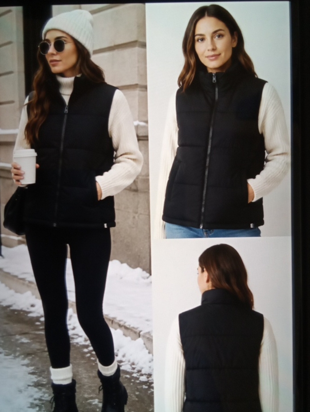 Everlane Black Puffer Vest Full Zip Pimaloft Travel Gorpcore Minimalist Womens S